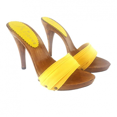 12cm heels yellow mules kiara shoes