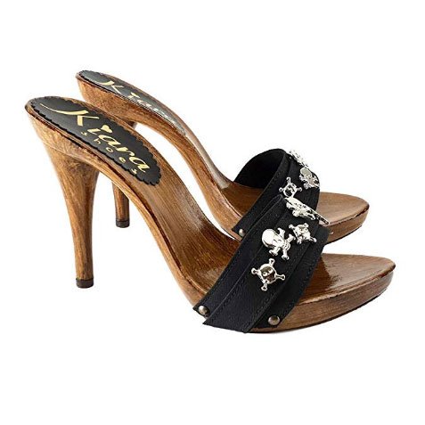 High heels 12cm black mules kiara shoes 1