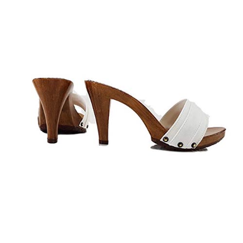 kiara shoes White mules with 9cm high heels