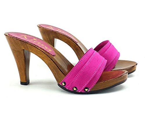 kiara shoes Fuchsia clog 9cm high heels
