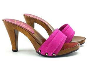kiara shoes Fuchsia clog 9cm high heels b