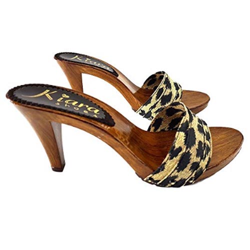 Kiara Shoes Leopard mules 9cm high Heels