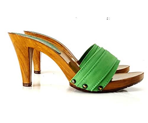 kiara shoes Zoccolo verde Tacco 9