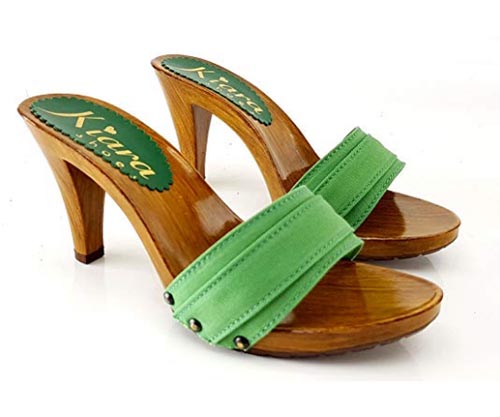 Kiara shoes Green mules 9 cm high heels