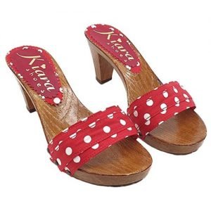 kiara shoes Zoccoli Rosso pois artigianali