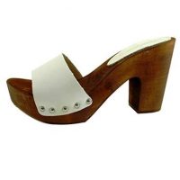 zoccolo bianco in legno e pelle silfer shoes