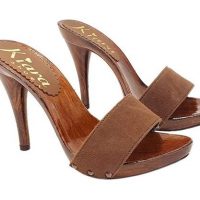 zoccoli alti in camoscio marrone – Kiara Shoes