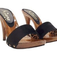 high heels clogs in black suede – Kiara Shoes