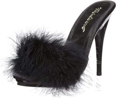 Sexy sandals marabou feathers