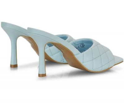 sandali trapuntati azzurri con tacco alto 9cm