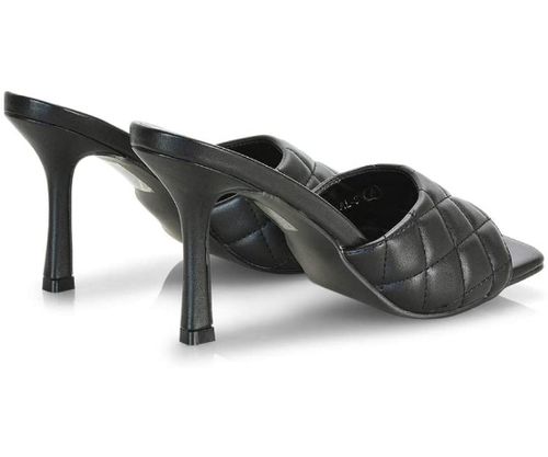 sandali trapuntati neri tacco alto 9 cm