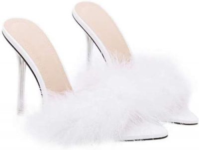 sandali pelliccia bianchi