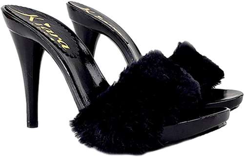 black clogs with fur